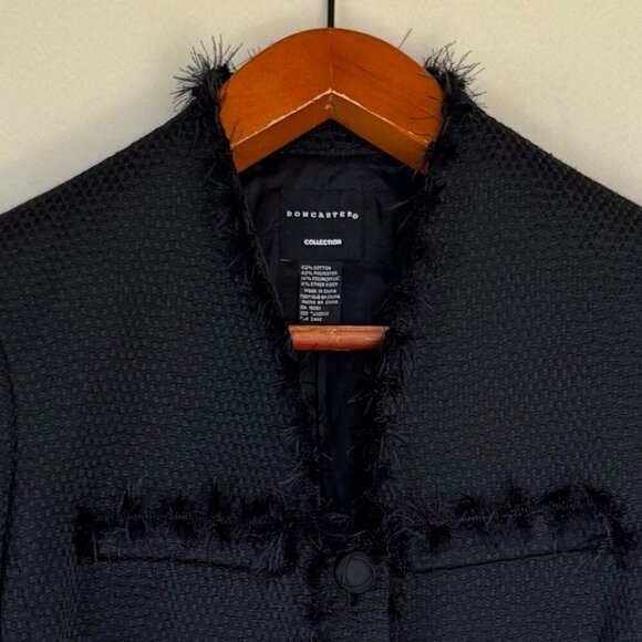 Doncaster Collection Black Tweed Fluffy Fringe Formal Suit Jacket Plus Size 18W - Picture 4 of 15